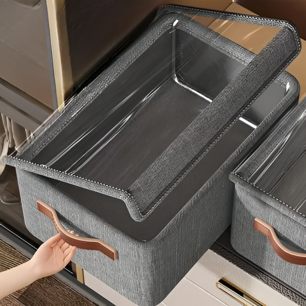 Faltbare Aufbewahrungsbox mit Deckel & Stahlrahmen – Kleiderschrank Organizer