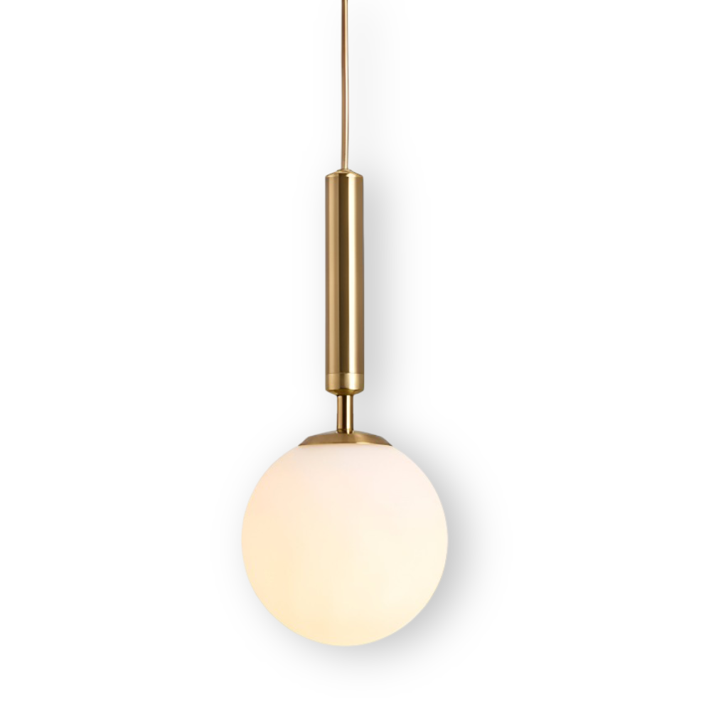 FrostGlobe Pendelleuchte - Rundes Weißes Glas Schirm Hängelampe für Moderne Räume