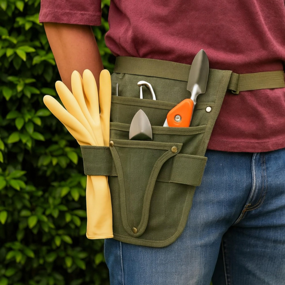 Garten Werkzeuggürtel mit Taschen – Tragbare Werkzeugtasche für Gartenarbeit, Pflanzenpflege & Outdoor