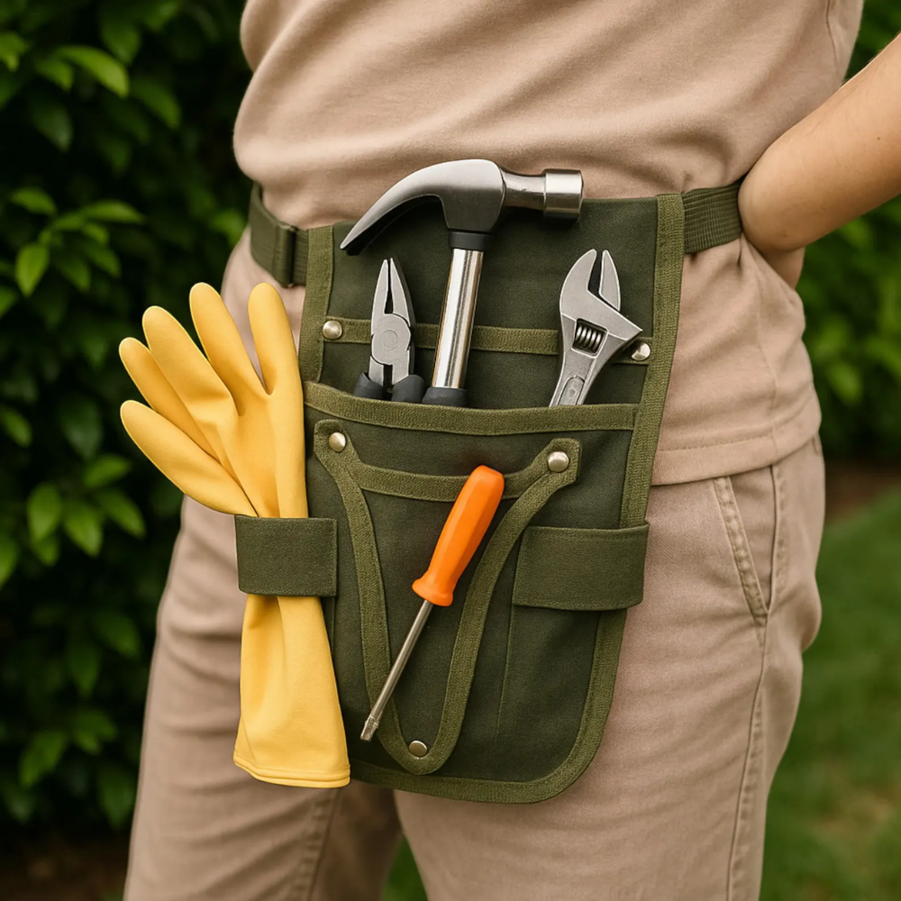 Garten Werkzeuggürtel mit Taschen – Tragbare Werkzeugtasche für Gartenarbeit, Pflanzenpflege & Outdoor