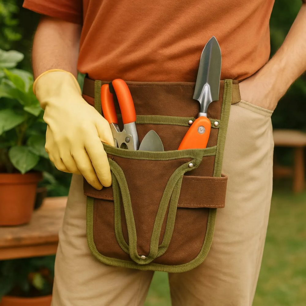Garten Werkzeuggürtel mit Taschen – Tragbare Werkzeugtasche für Gartenarbeit, Pflanzenpflege & Outdoor