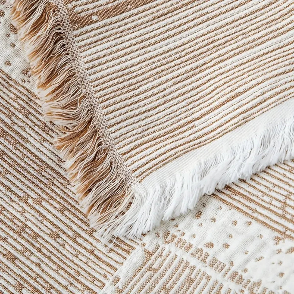 Gema Baumwoll Decke | Geometrisches Muster, Atmungsaktiv für Sofa und Wohnraum 6