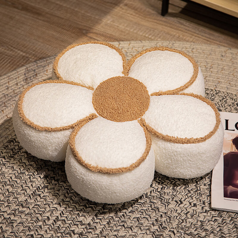 Gemütliches Dekokissen - Hautfreundliches Teddyfleece mit Blumenmuster für Wohnräume 0