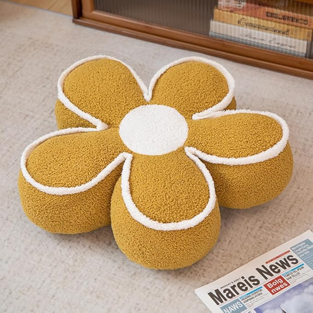 Gemütliches Dekokissen - Hautfreundliches Teddyfleece mit Blumenmuster für Wohnräume
