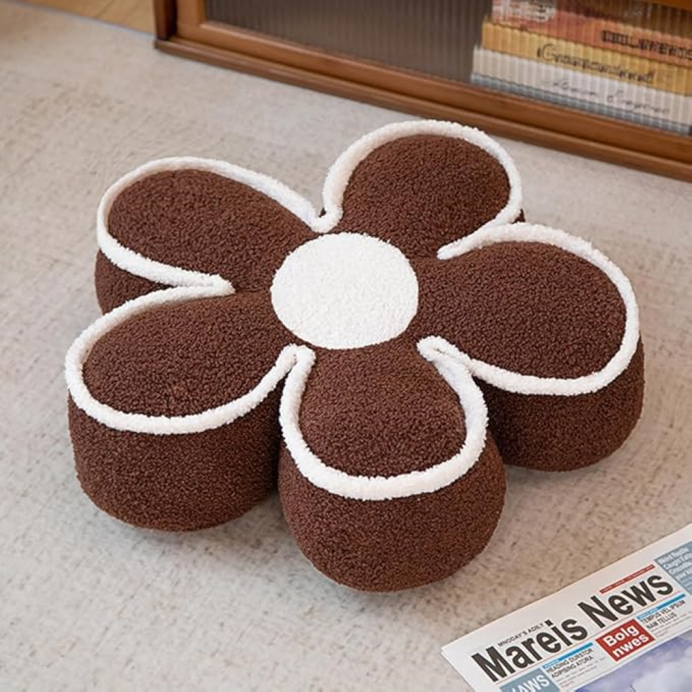 Gemütliches Dekokissen - Hautfreundliches Teddyfleece mit Blumenmuster für Wohnräume