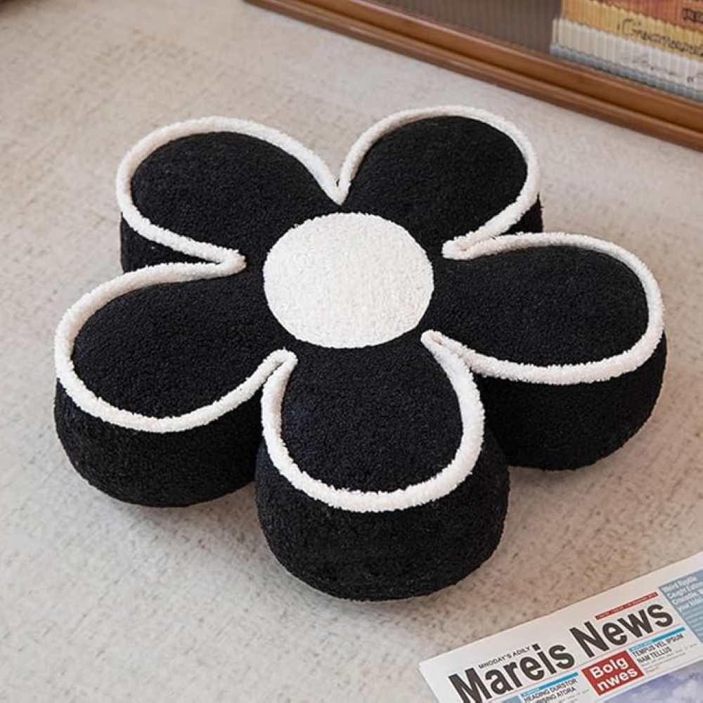 Gemütliches Dekokissen - Hautfreundliches Teddyfleece mit Blumenmuster für Wohnräume