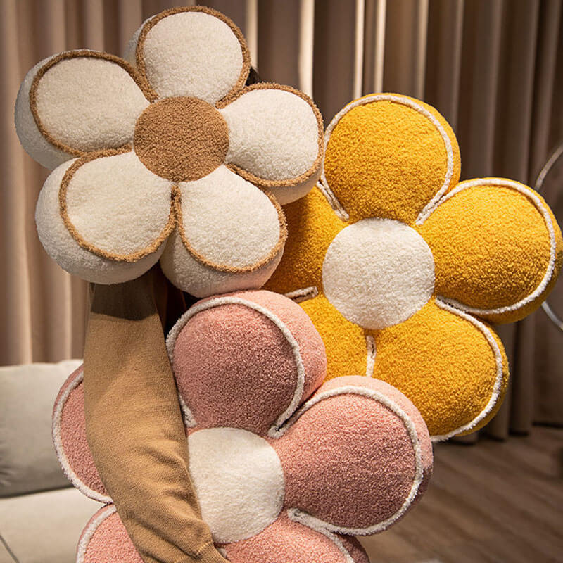 Gemütliches Dekokissen - Hautfreundliches Teddyfleece mit Blumenmuster für Wohnräume 2