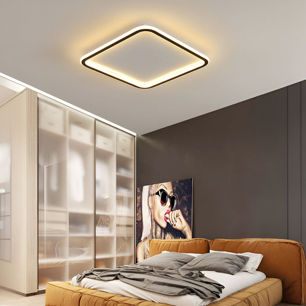 GeoBlack Deckenleuchte - Quadratische LED Leuchten für die Decke - Geometrische Deckeneinbauleuchten