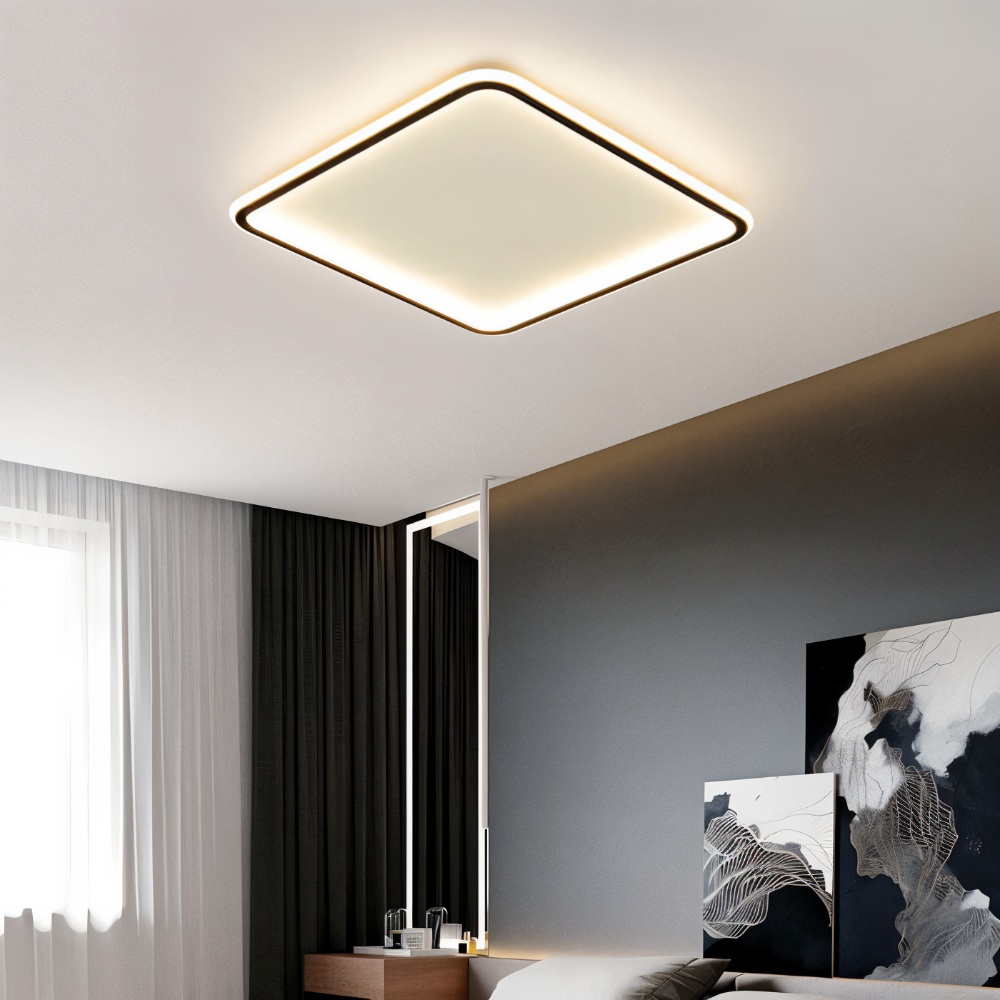 GeoBlack Deckenleuchte - Quadratische LED Leuchten für die Decke - Geometrische Deckeneinbauleuchten