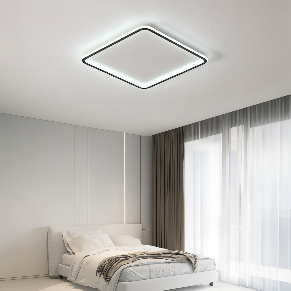 GeoBlack Deckenleuchte - Quadratische LED Leuchten für die Decke - Geometrische Deckeneinbauleuchten