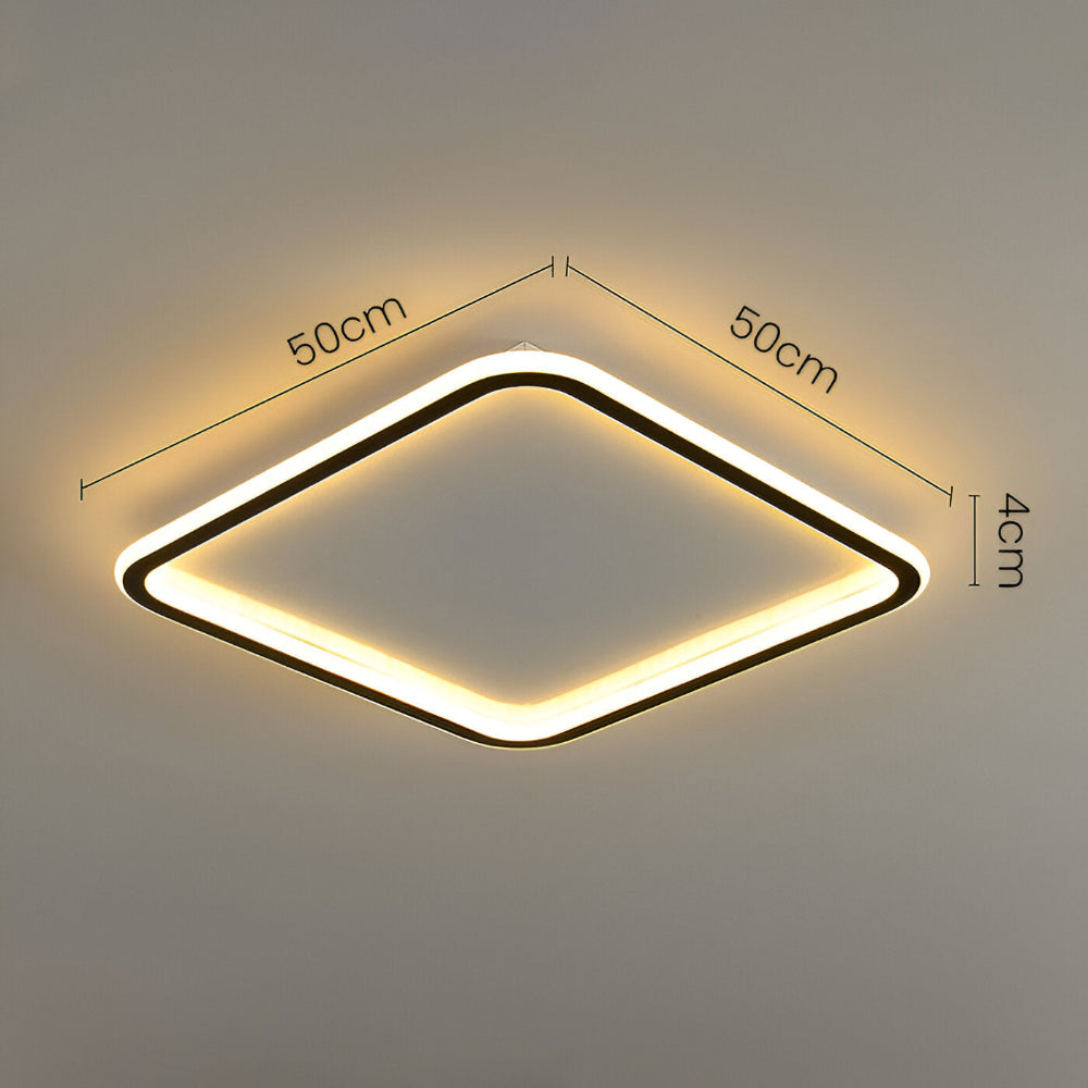 GeoBlack Deckenleuchte - Quadratische LED Leuchten für die Decke - Geometrische Deckeneinbauleuchten