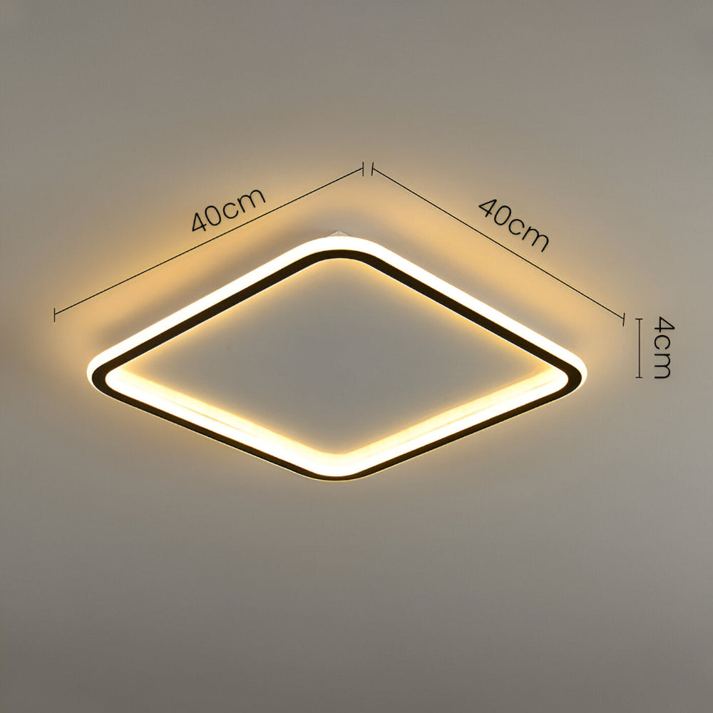 GeoBlack Deckenleuchte - Quadratische LED Leuchten für die Decke - Geometrische Deckeneinbauleuchten