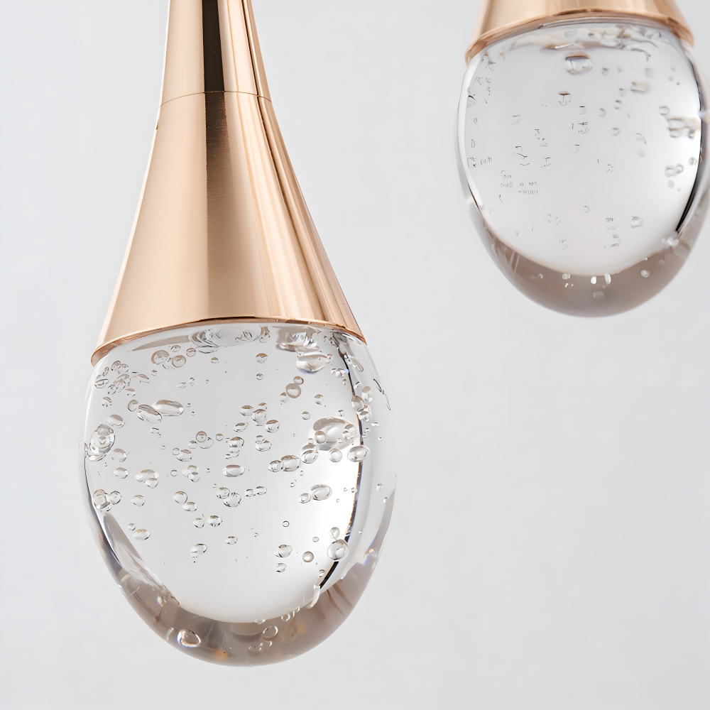 Glass Drop Pendelleuchte - Schwarz & Gold Crystal Bubble Hängelampe