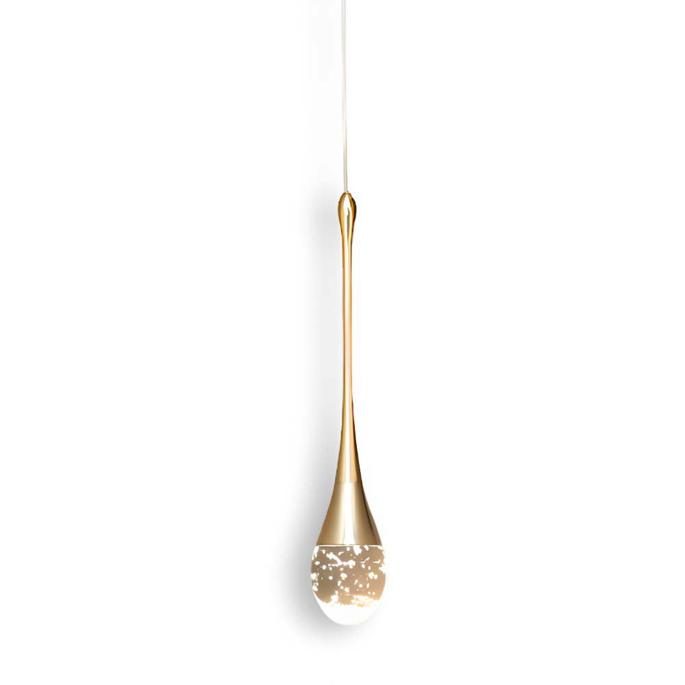 Glass Drop Pendelleuchte - Schwarz & Gold Crystal Bubble Hängelampe