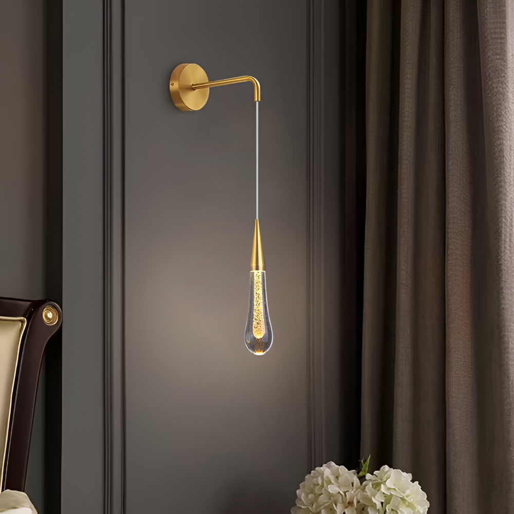 Glass Drop Pendelleuchte - Schwarz & Gold Crystal Bubble Hängelampe