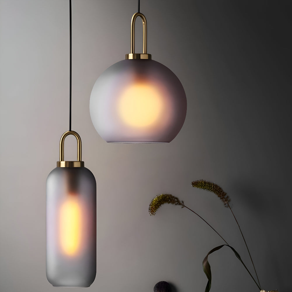 GlassGleam Pendelleuchte - Einseitige Vintage-Glaskugelleuchte
