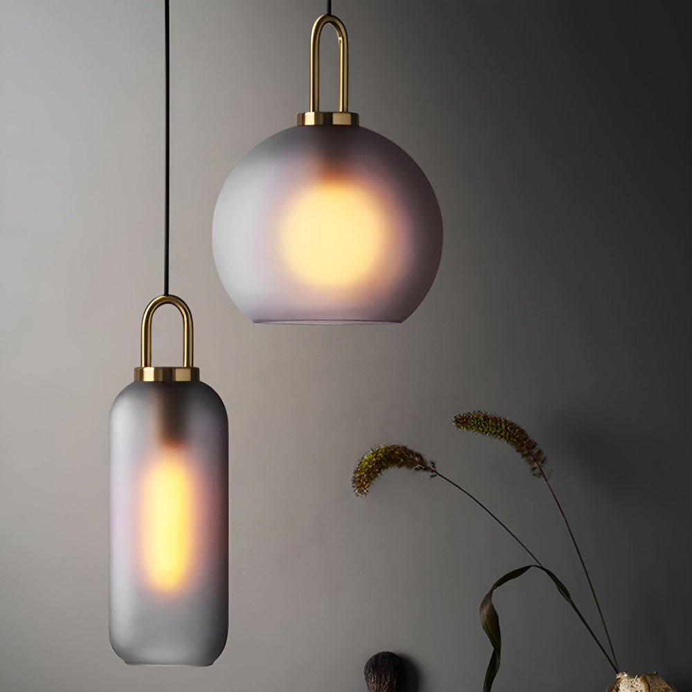 GlassGleam Pendelleuchte - Einseitige Vintage-Glaskugelleuchte