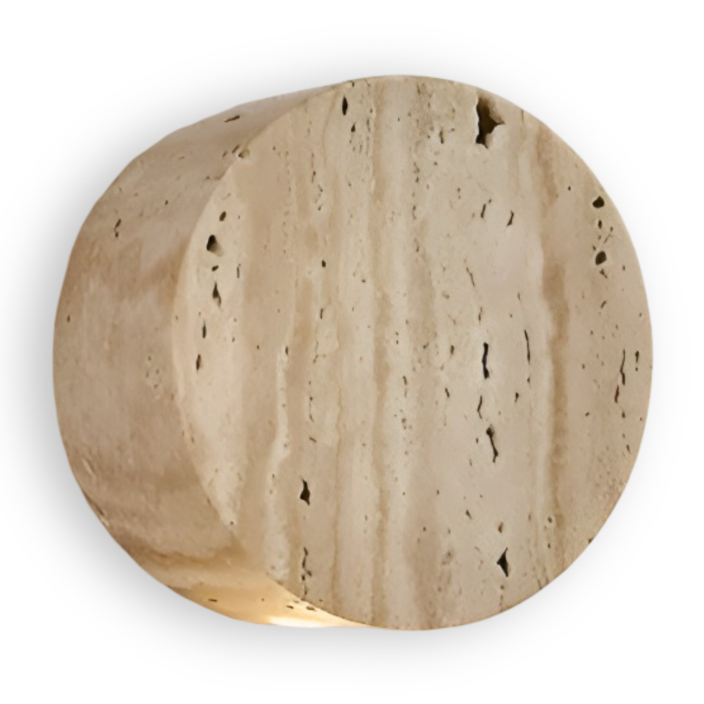 Globose Beige Wandleuchte - Wabi Sabi Runde Wandleuchte - Marmor Wandleuchter