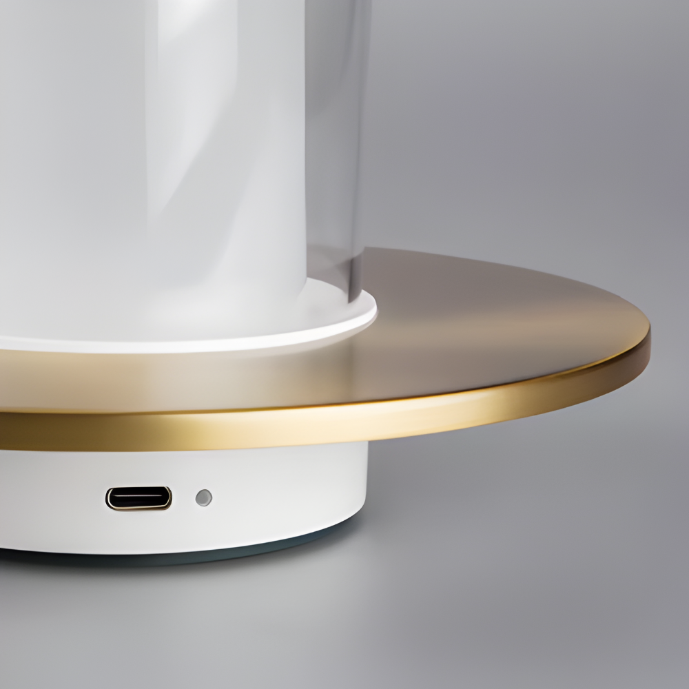 GlowGest Tischlampe - Moderne Wiederaufladbare Zylindrische Kerze LED Schreibtischlampe
