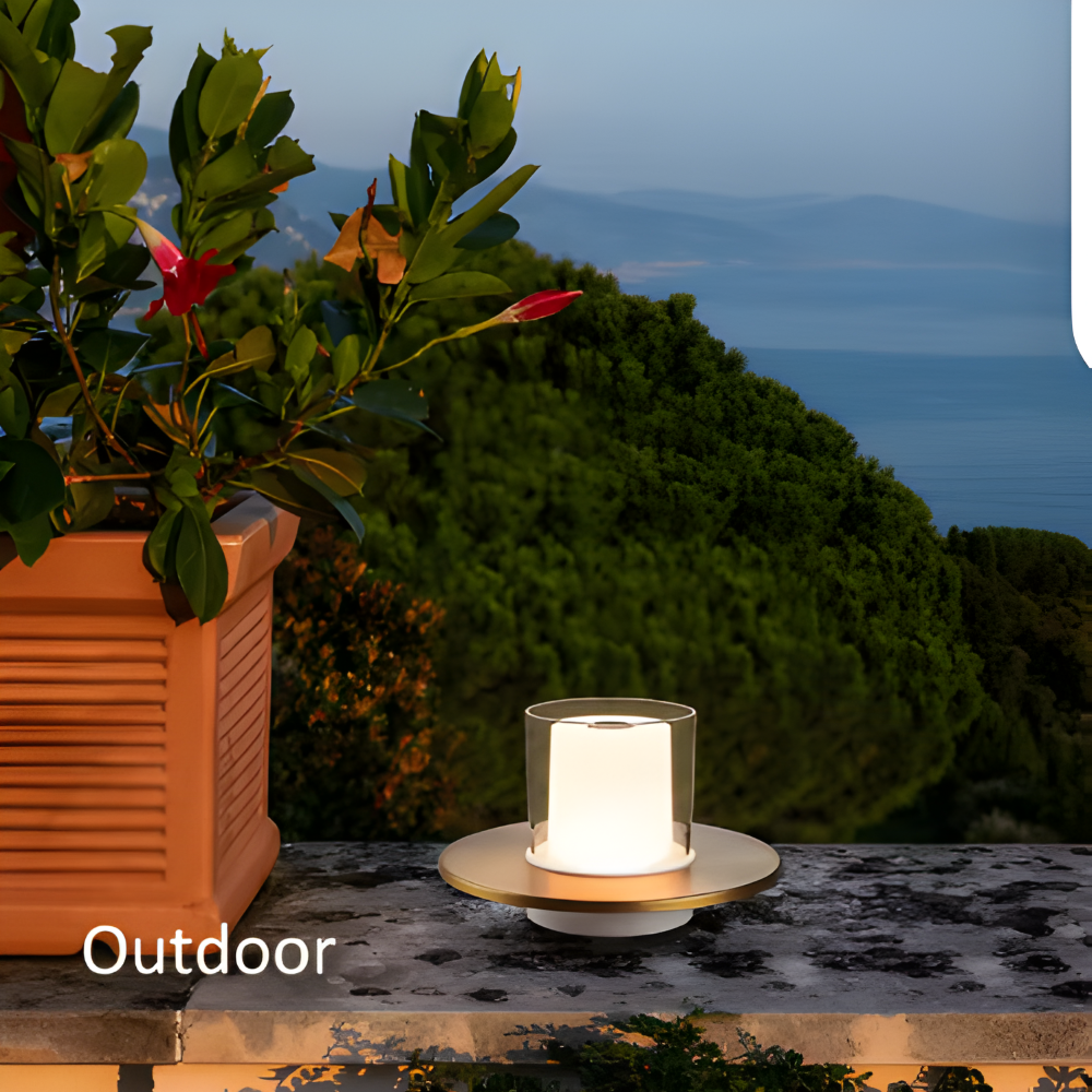 GlowGest Tischlampe - Moderne Wiederaufladbare Zylindrische Kerze LED Schreibtischlampe
