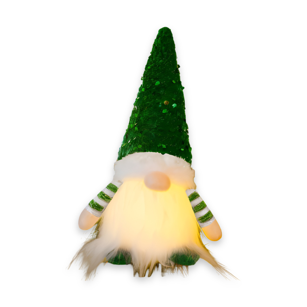Gnom Dazz - Charmanter 30cm LED Elf mit Paillettenhut