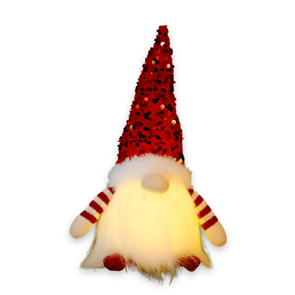 Gnom Dazz - Charmanter 30cm LED Elf mit Paillettenhut