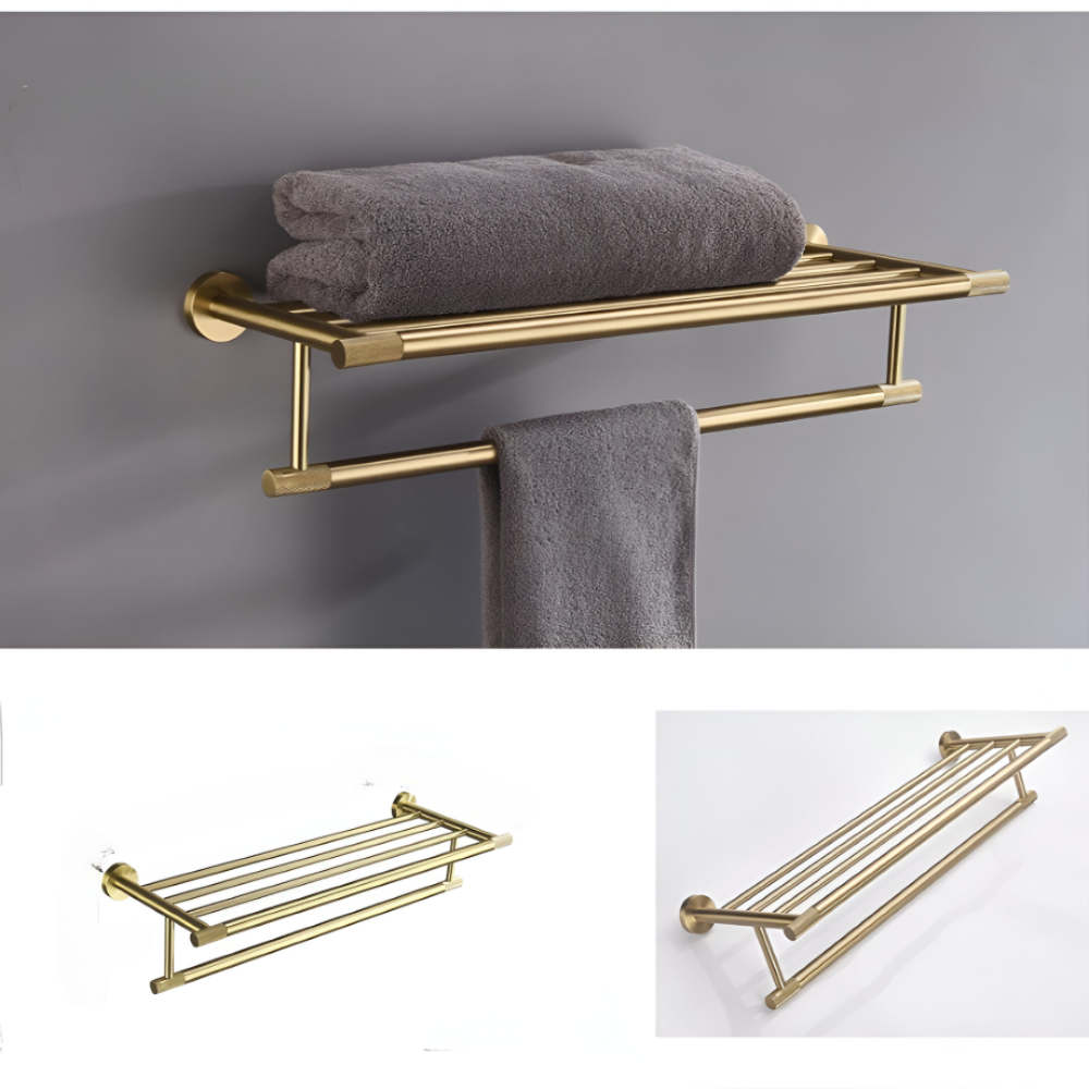 Handtuchhalter Gold Gebürstet - Edelstahl Wandmontage Handtuchstange