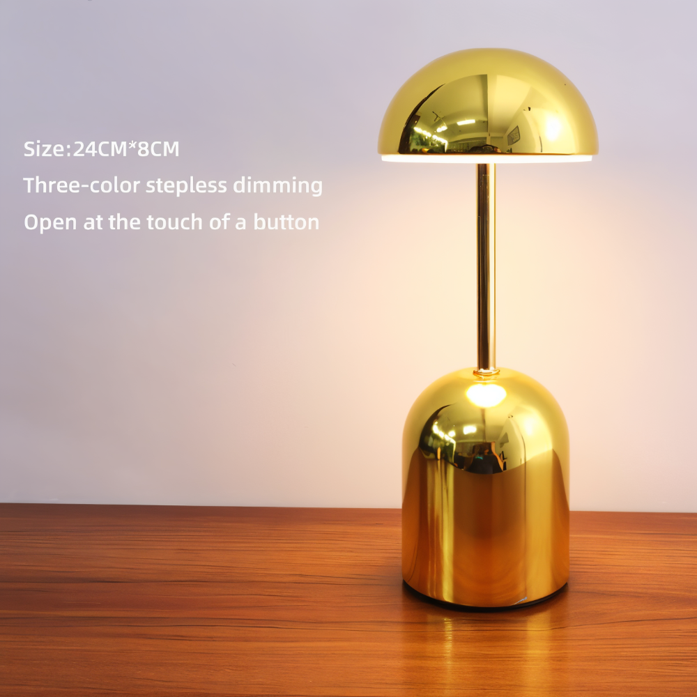 HalfOrb Tischleuchte - Elegante Metallic Kuppel LED Lampe