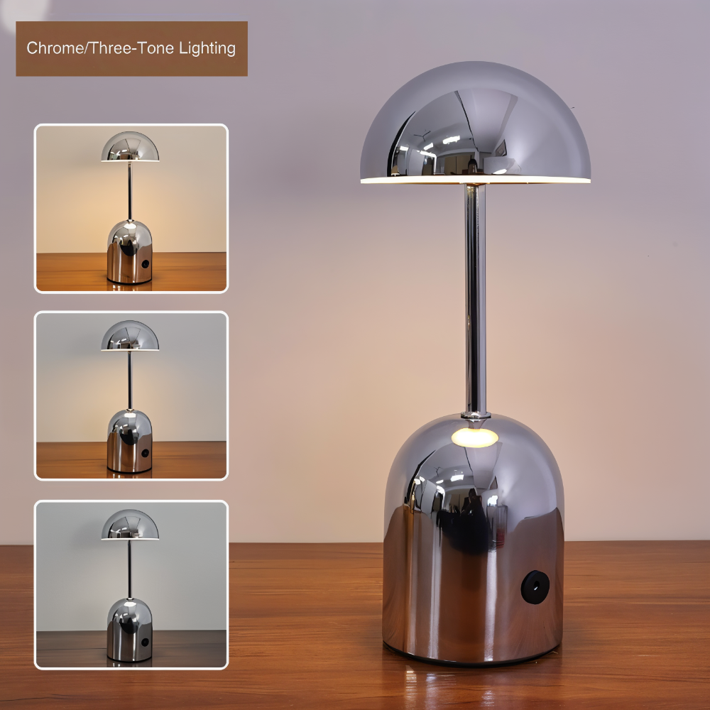HalfOrb Tischleuchte - Elegante Metallic Kuppel LED Lampe