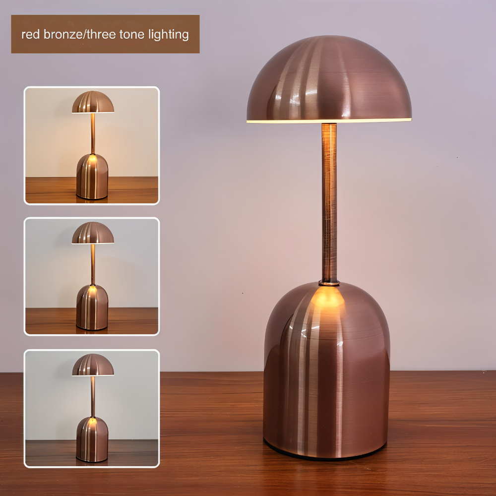 HalfOrb Tischleuchte - Elegante Metallic Kuppel LED Lampe