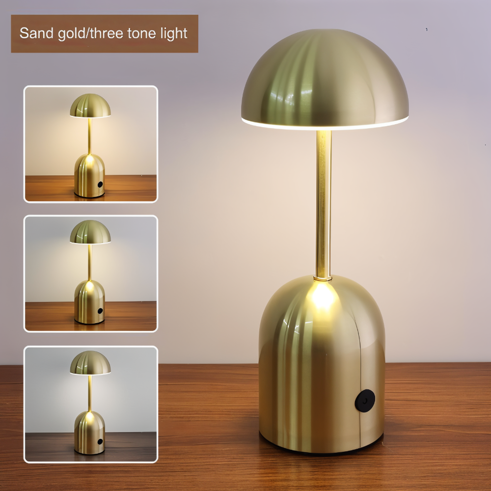 HalfOrb Tischleuchte - Elegante Metallic Kuppel LED Lampe
