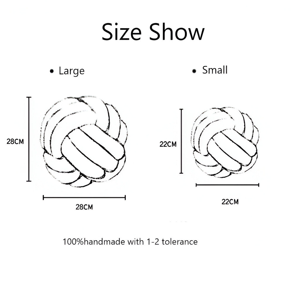 Handgefertigtes geknotetes rundes Samt-Wurfkissen - Gemütliches modernes Plüschkissen für die Wohnkultur