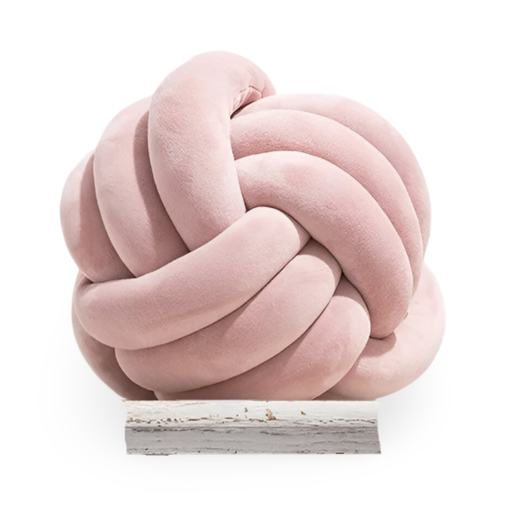 Handgefertigtes geknotetes rundes Samt-Wurfkissen - Gemütliches modernes Plüschkissen für die Wohnkultur