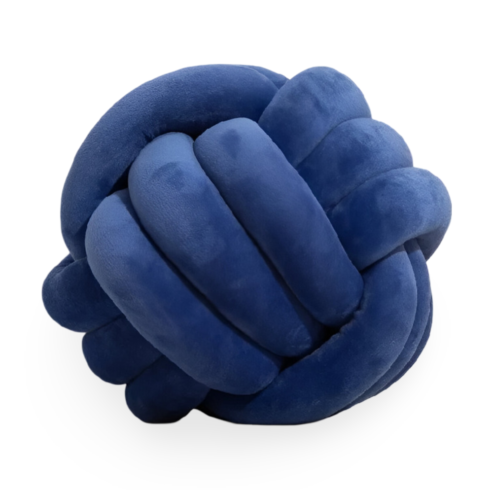 Handgefertigtes geknotetes rundes Samt-Wurfkissen - Gemütliches modernes Plüschkissen für die Wohnkultur