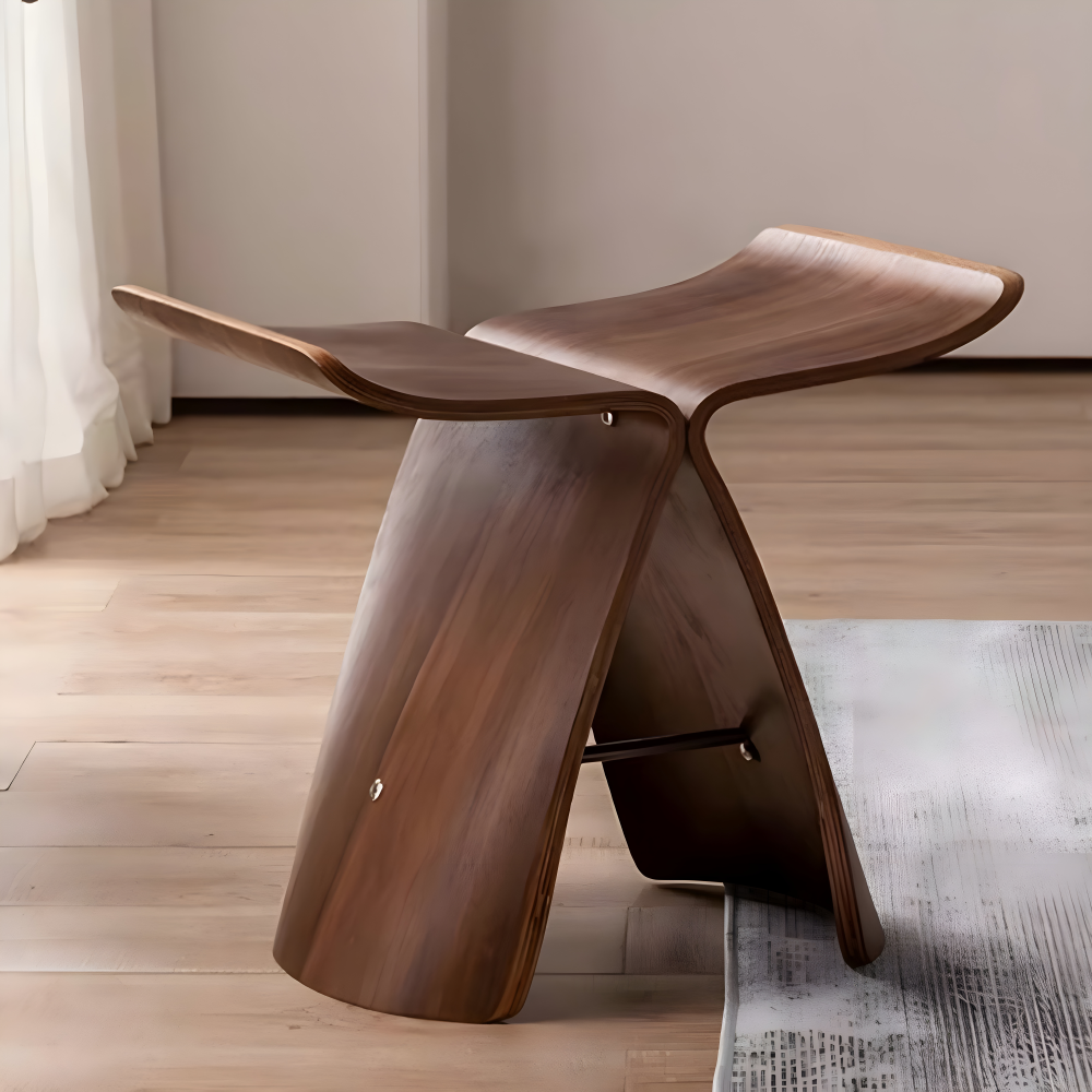 Handgefertigte Hocker – Elegante, von Zen inspirierte Hocker aus Holzl für Zuhause und Garten