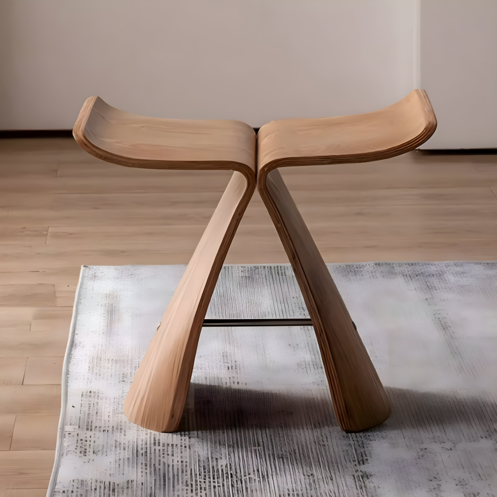 Handgefertigte Hocker – Elegante, von Zen inspirierte Hocker aus Holzl für Zuhause und Garten