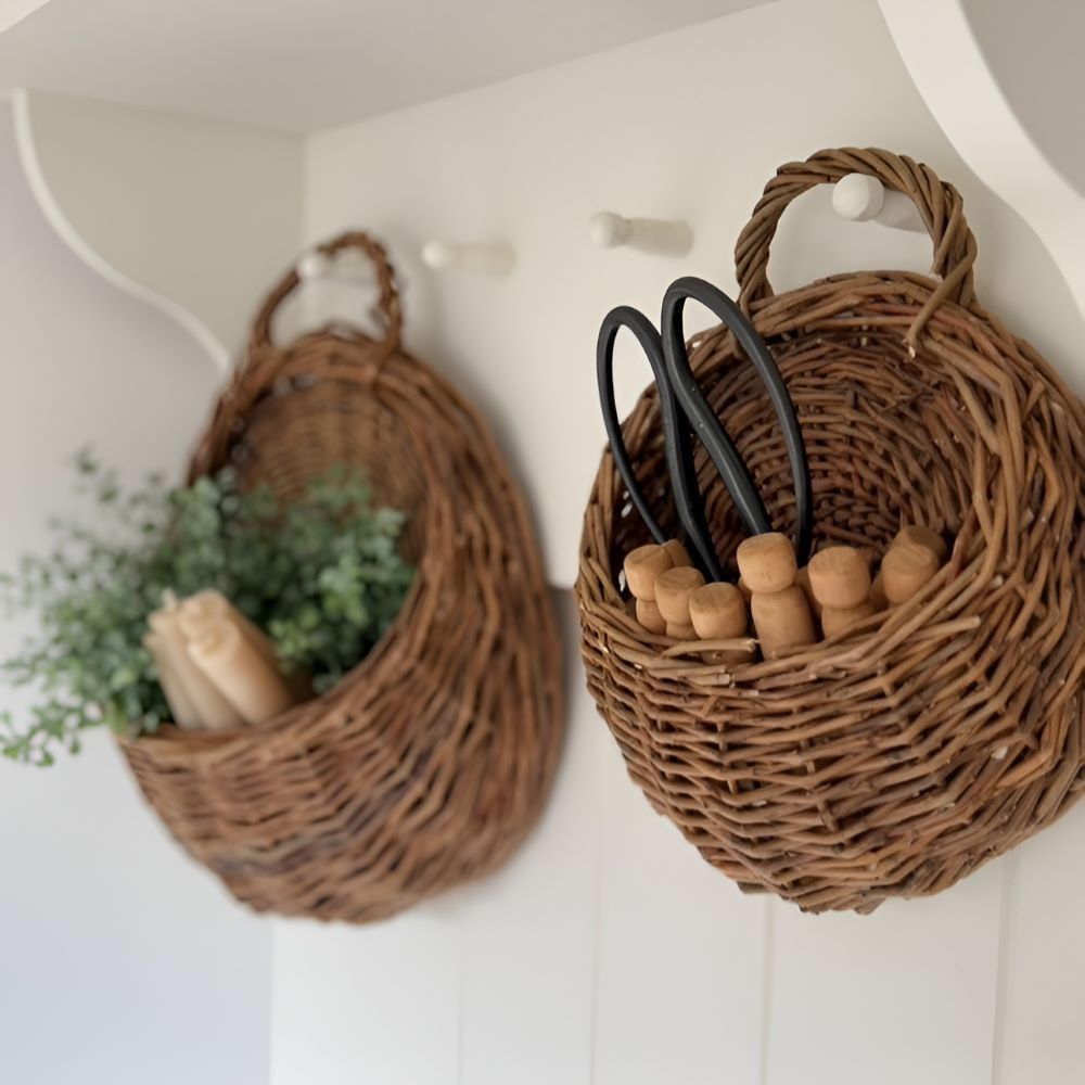 Handgefertigter Rattan Wandkorb - Natürliche Eleganz für Pflanzen und Blumen