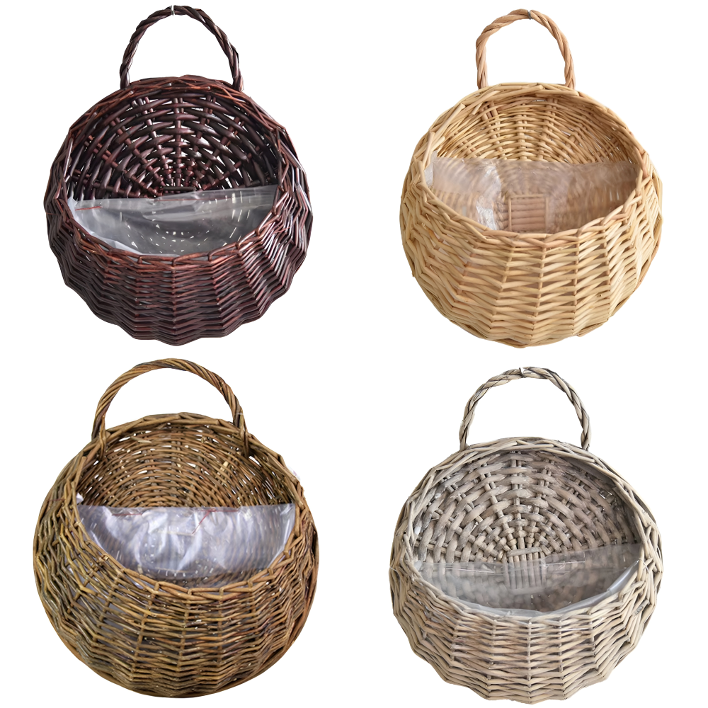 Handgefertigter Rattan Wandkorb - Natürliche Eleganz für Pflanzen und Blumen
