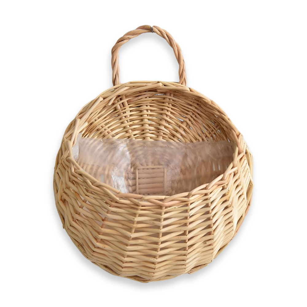 Handgefertigter Rattan Wandkorb - Natürliche Eleganz für Pflanzen und Blumen