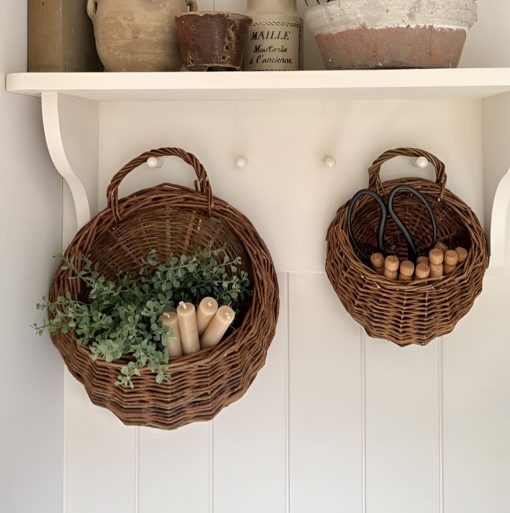 Handgefertigter Rattan Wandkorb - Natürliche Eleganz für Pflanzen und Blumen