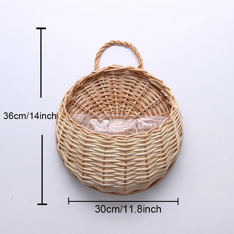 Handgefertigter Rattan Wandkorb - Natürliche Eleganz für Pflanzen und Blumen 8