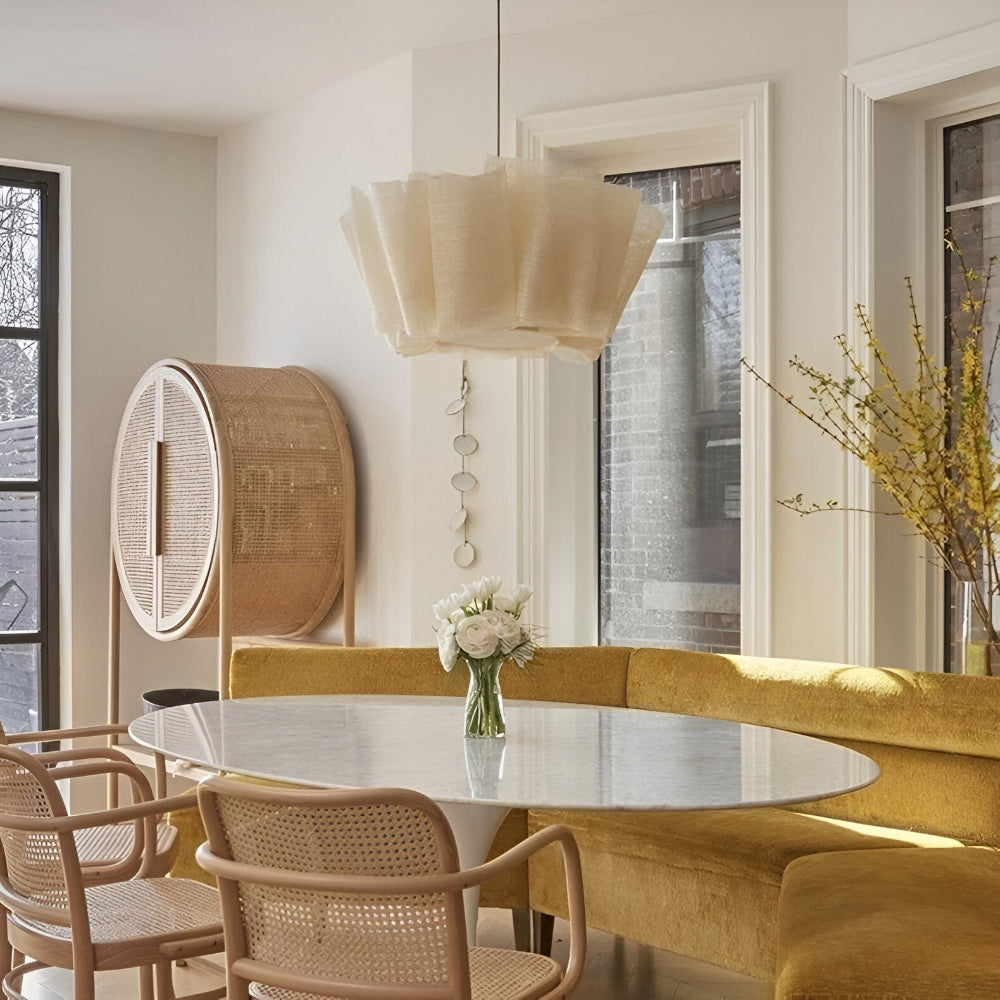 Handgefertigter Minimalistischer Pendelleuchten - Elegante Hängelampe mit Stoffschirm