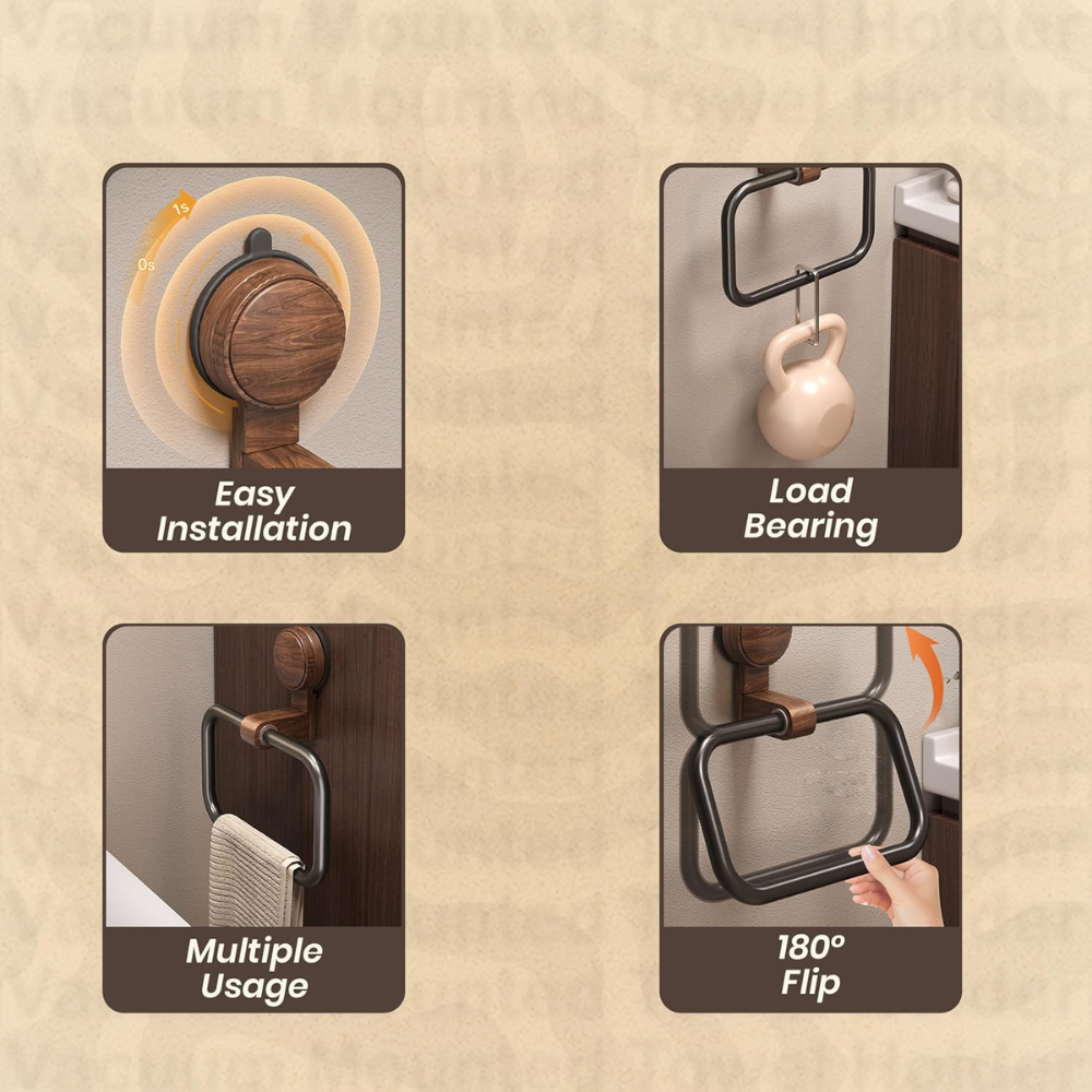 Handtuchring ohne Bohren – Wandhalter mit Saugnapf für Bad, Handtuch & Badezimmer
