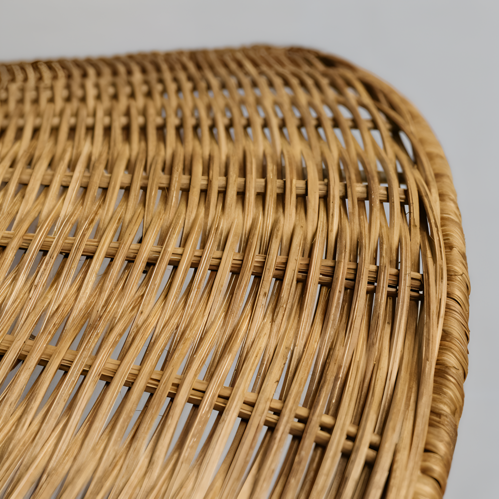 HatWicker Pendelleuchte - Hängelampe aus braun-beigem Kegelrattan – nach unten gerichtetes Licht