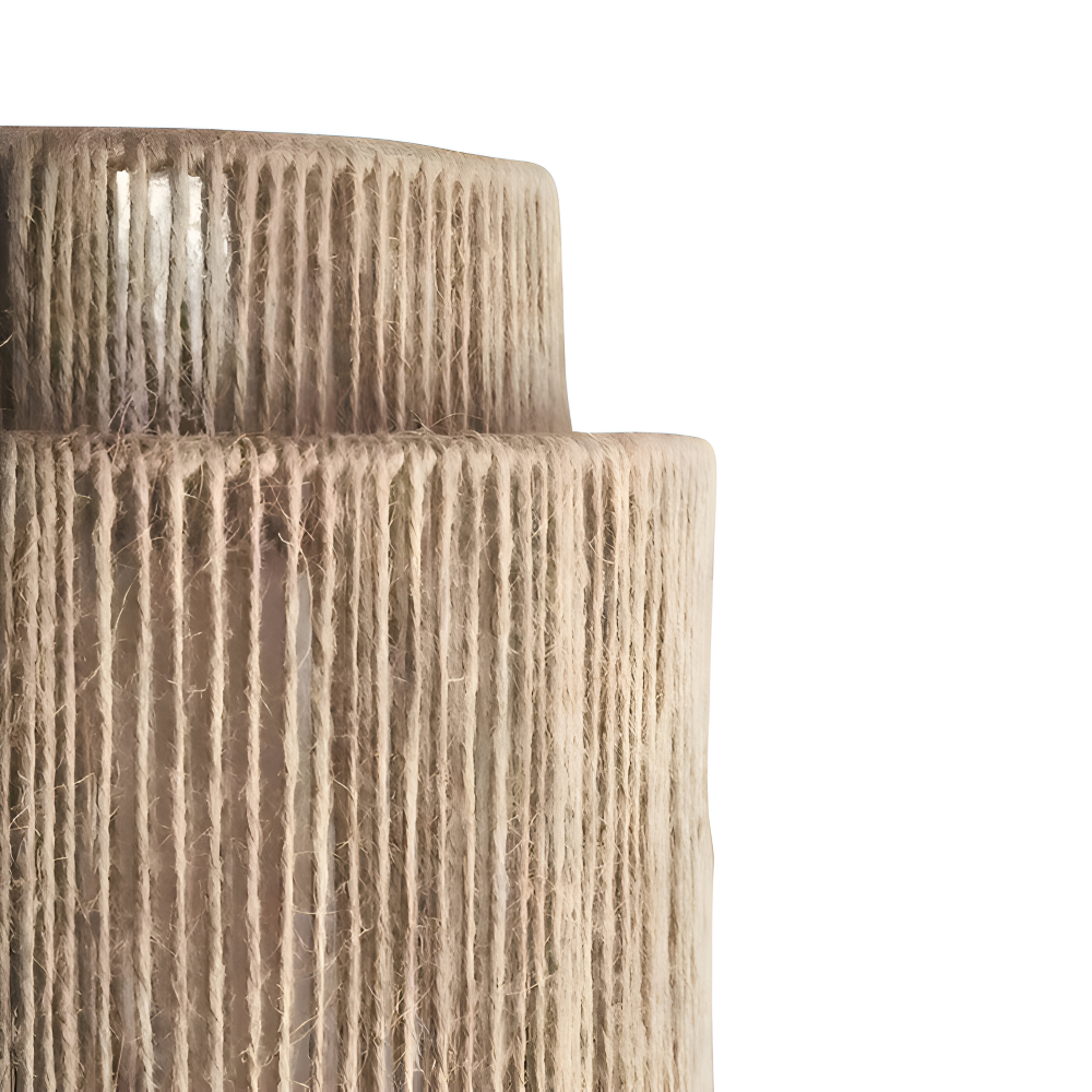 Hanf Wandleuchte - Hanfseil Rattan Lampenschirm - Boho Wanddekoration