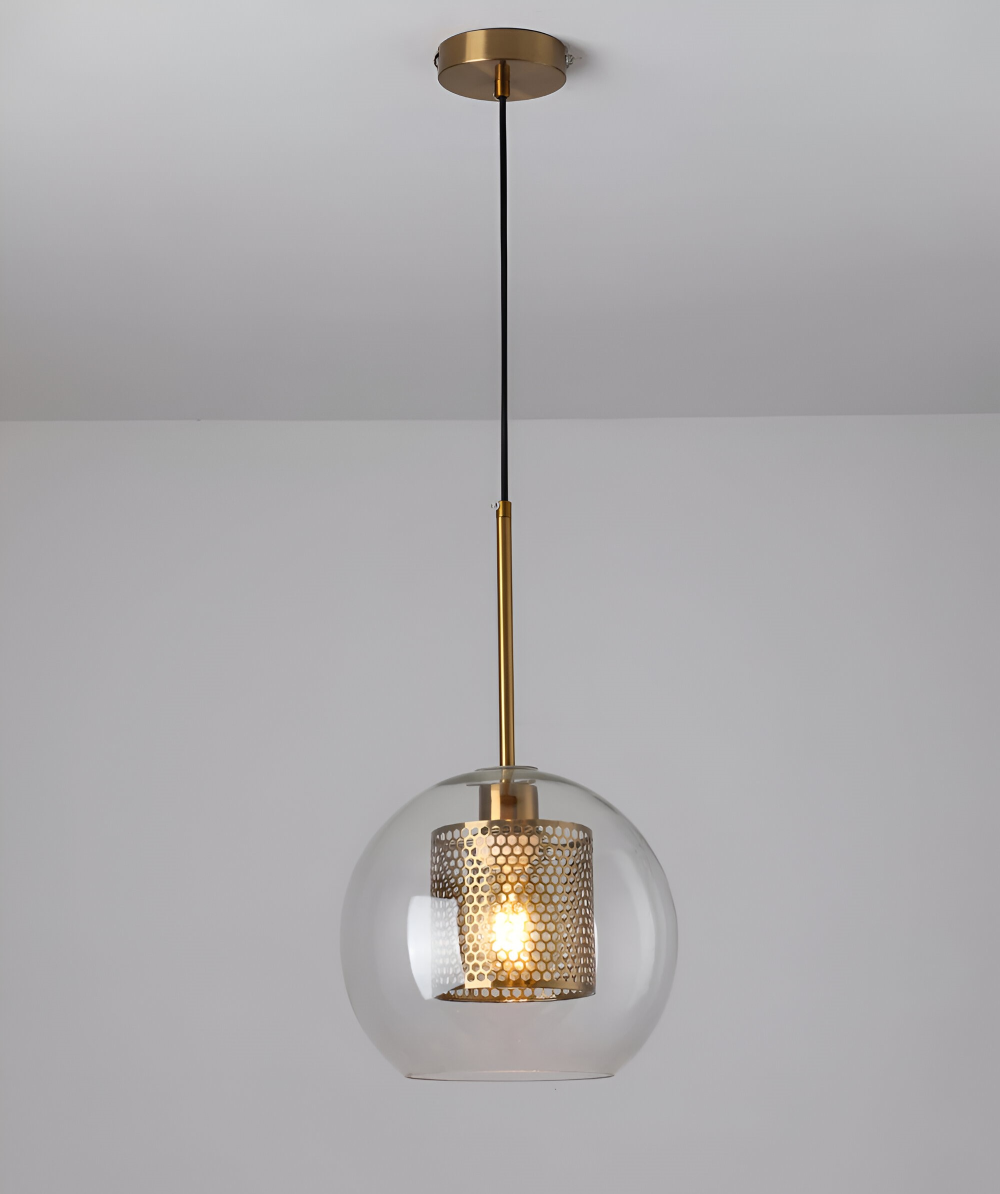 HiveGlim - Geometrische Glas Hängelampe mit Wabendesign - Vintage Loft Lighting