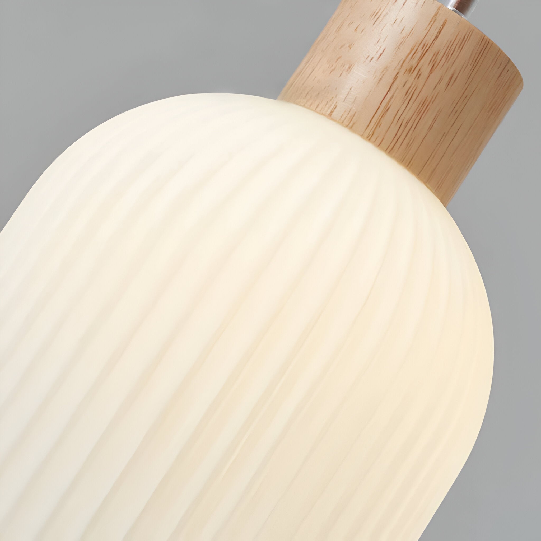 AkariLuxe Pendelleuchte - Elegante Japanische Milky Weiß Gerippte Glas Hängelampe