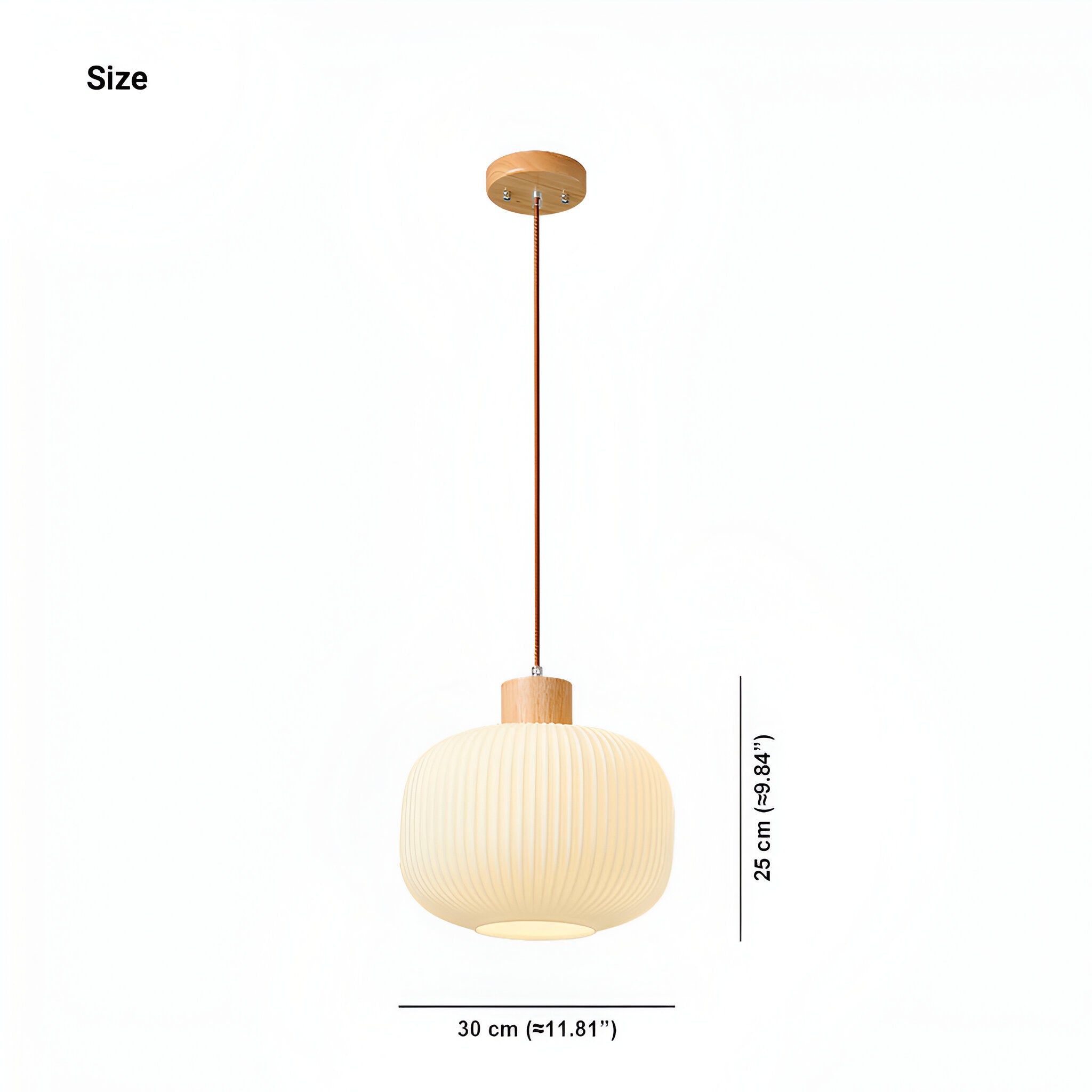 AkariLuxe Pendelleuchte - Elegante Japanische Milky Weiß Gerippte Glas Hängelampe