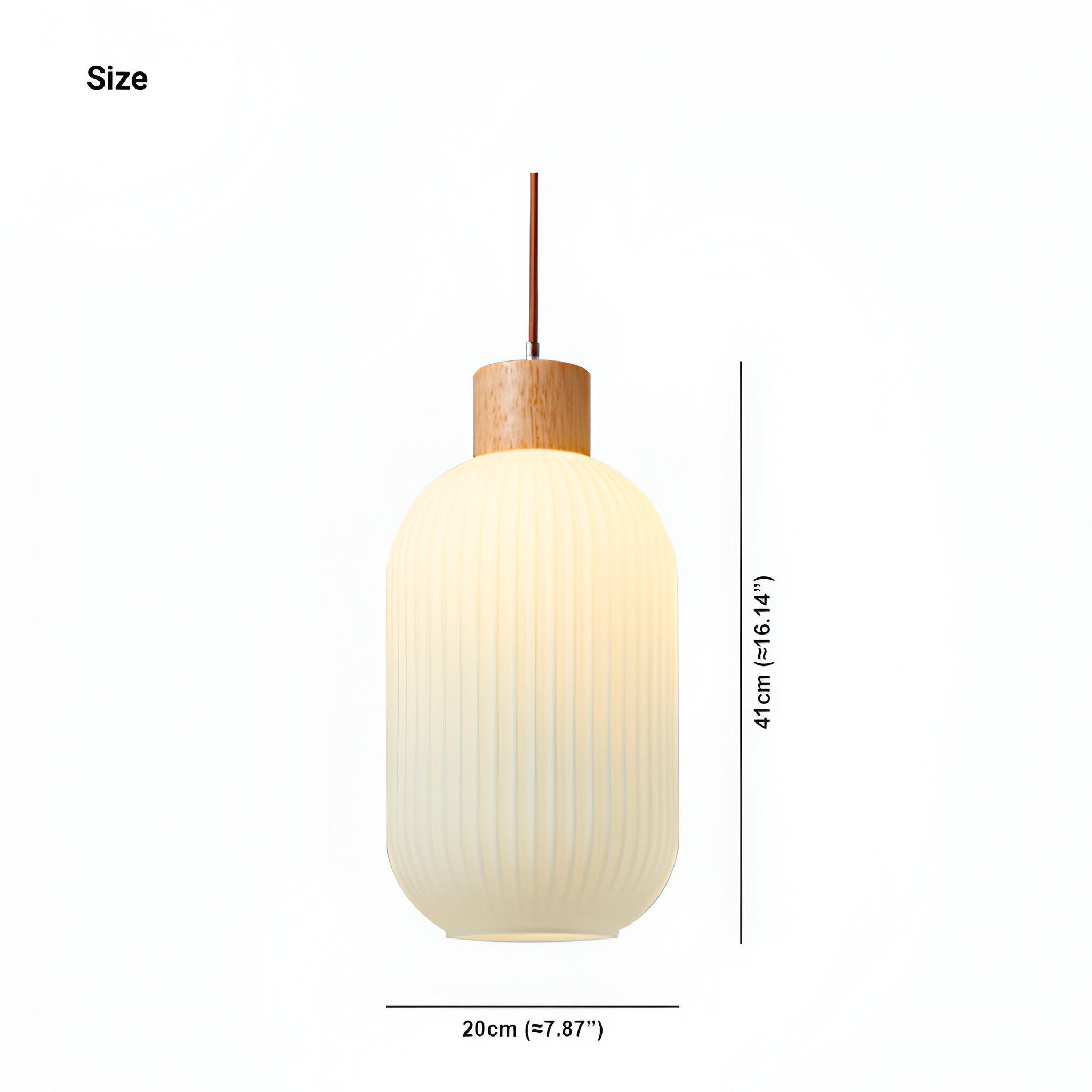 AkariLuxe Pendelleuchte - Elegante Japanische Milky Weiß Gerippte Glas Hängelampe