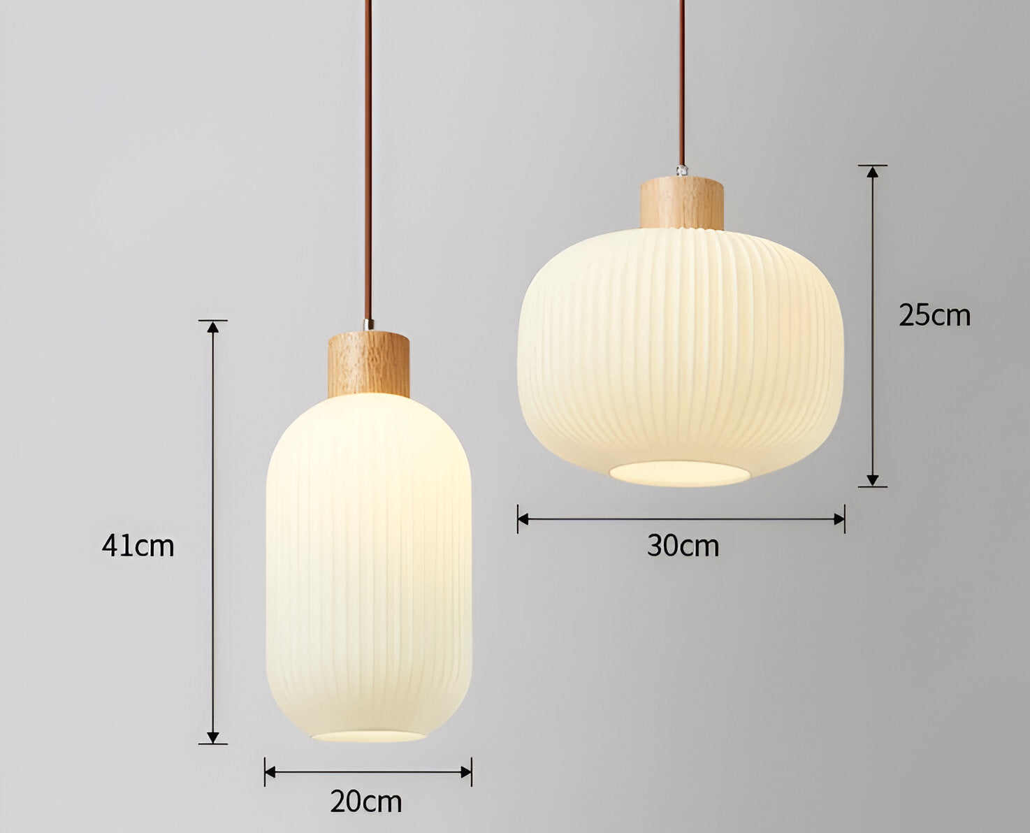 AkariLuxe Pendelleuchte - Elegante Japanische Milky Weiß Gerippte Glas Hängelampe